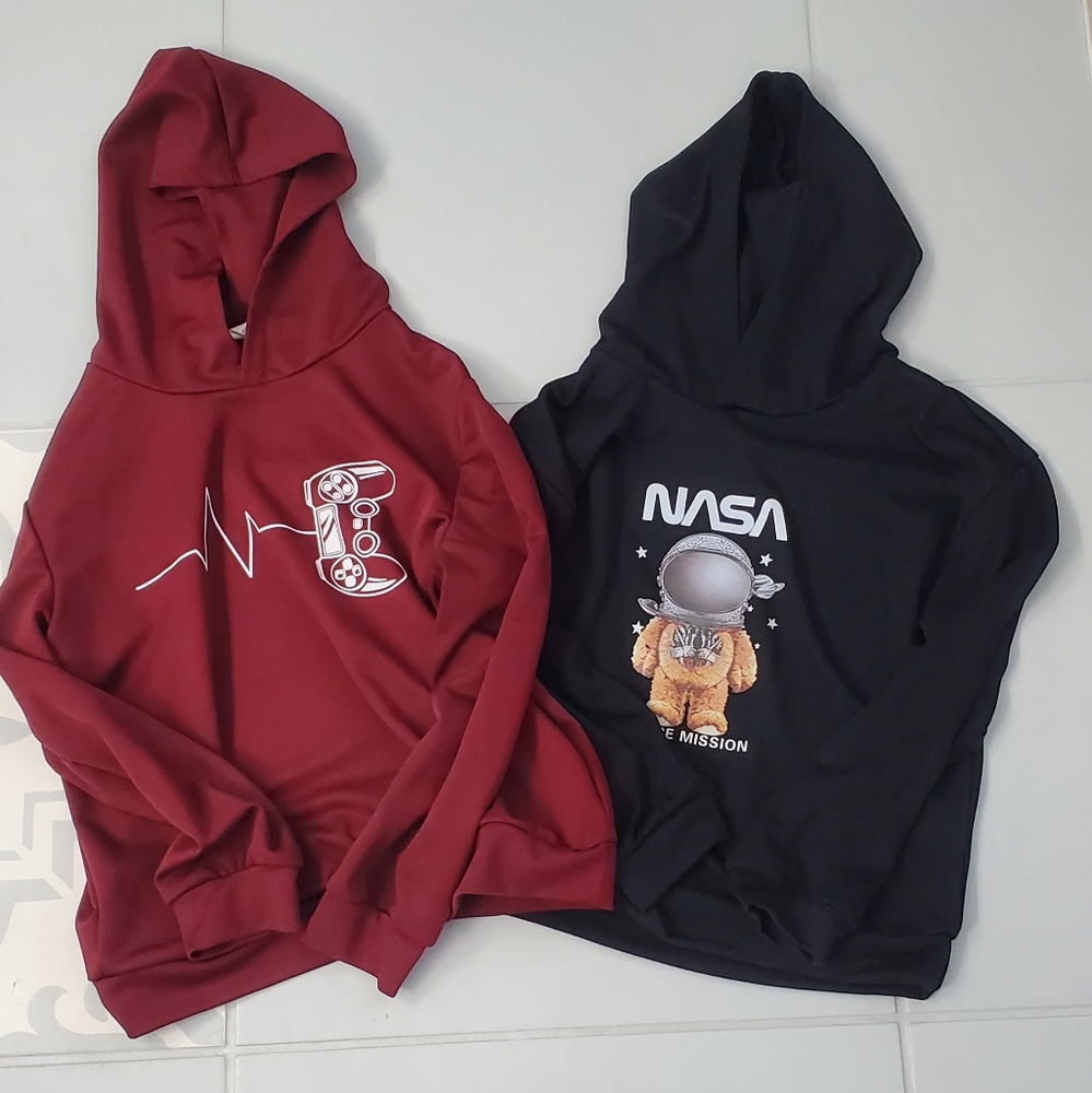 Red and Black Graphic Hoodies